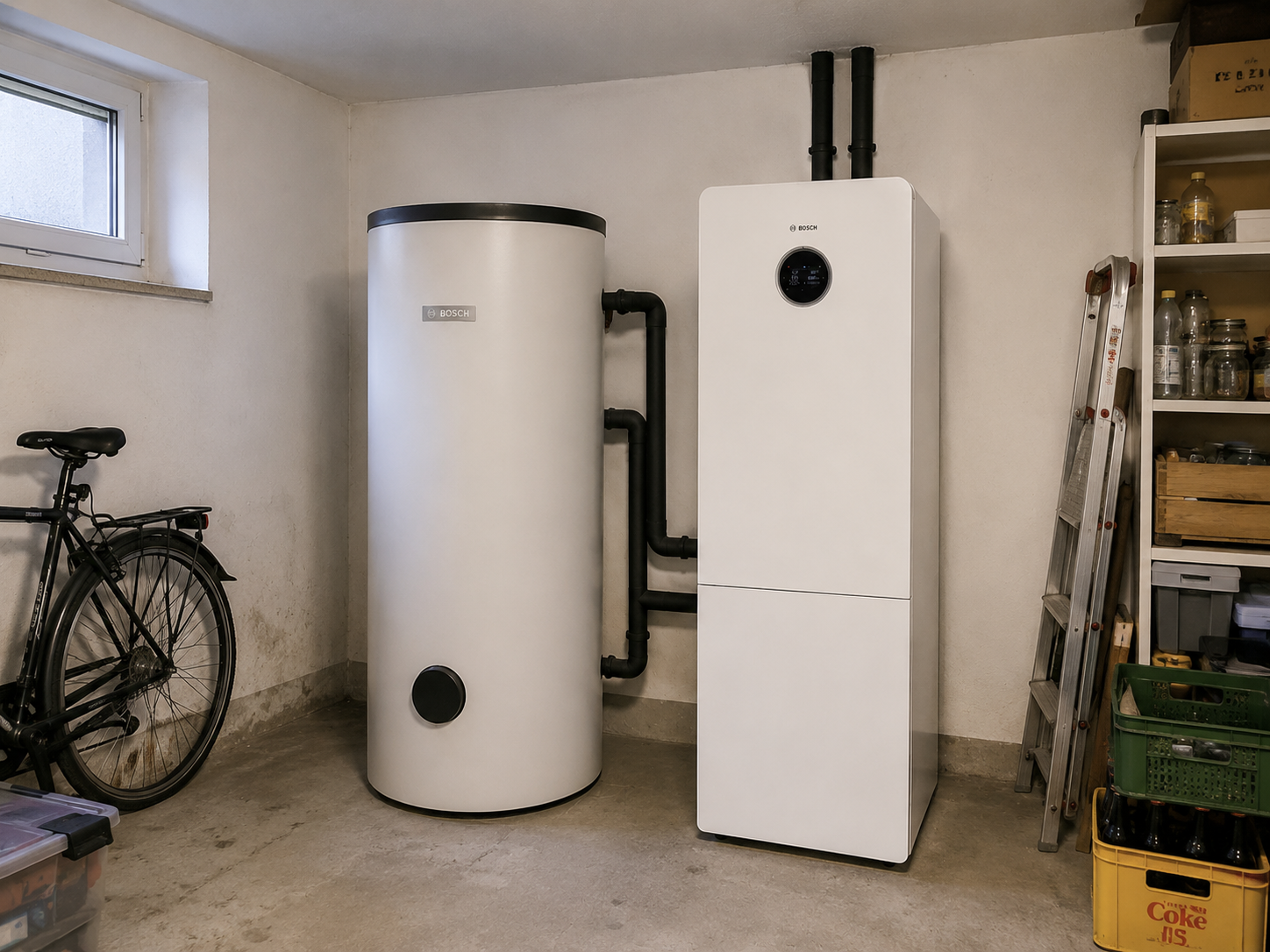 Wärmepumpe im Keller